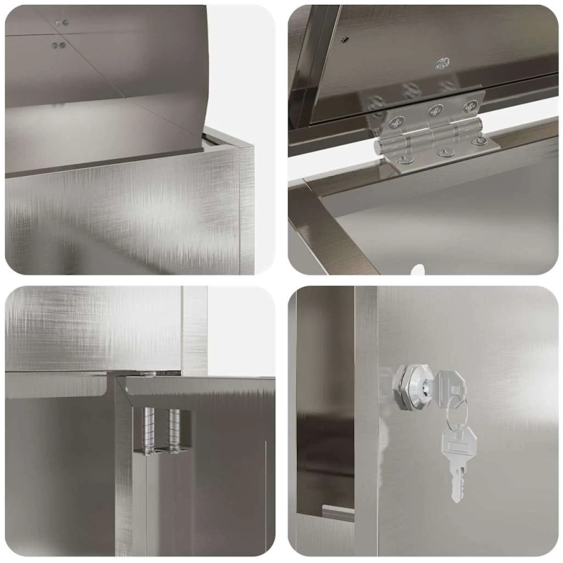 vidaXL Paku nodošanas kaste Melna 47.5 x 38 x 59 cm Nerūsējošs tērauds