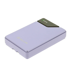 Tellur Power Bank 10000mAh, USB-C + Lightning cables built-in purple