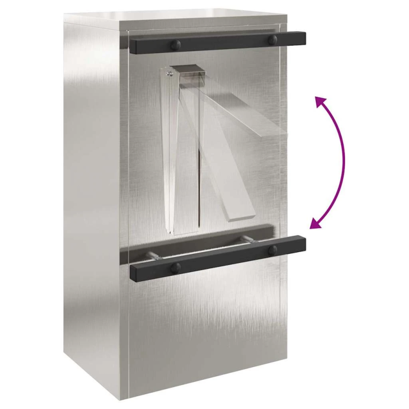 vidaXL pastkastei ar durvīm Melna 30 x 20 x 55 cm Nerūsējošs tērauds