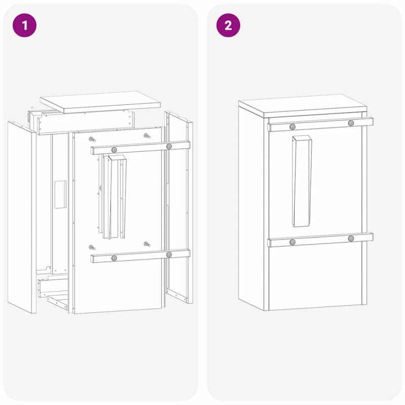 vidaXL pastkastei ar durvīm Melna 30 x 20 x 55 cm Nerūsējošs tērauds