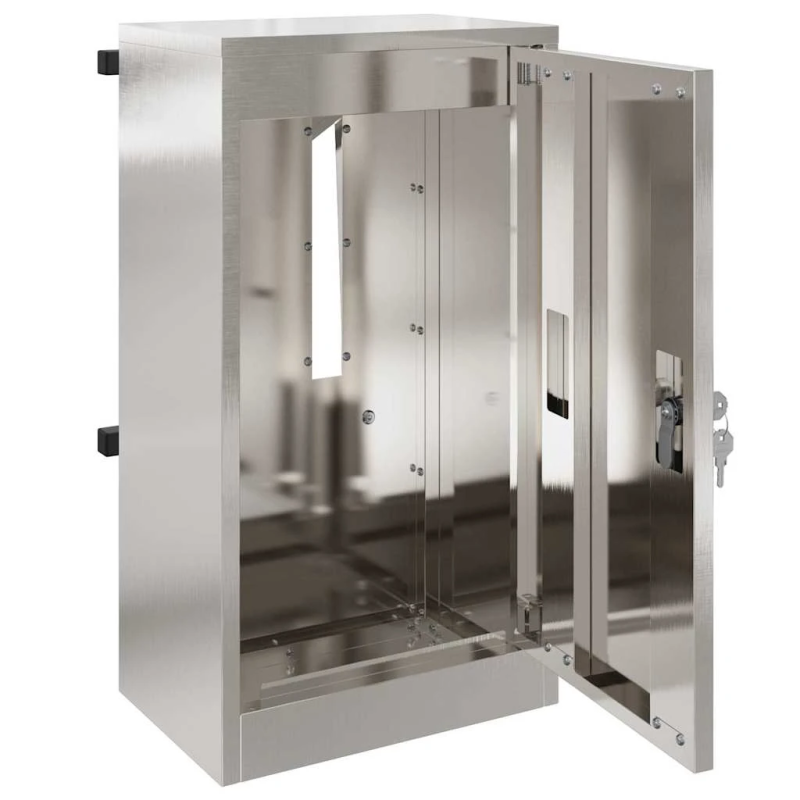 vidaXL pastkastei ar durvīm Melna 30 x 20 x 55 cm Nerūsējošs tērauds