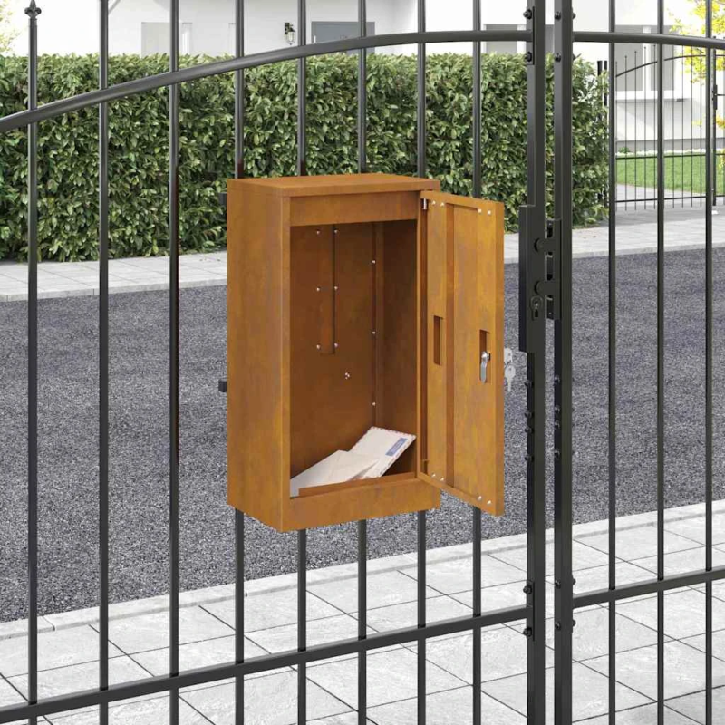 vidaXL pastkastei ar durvīm Rūsa 30 x 20 x 55 cm Novecināts tērauds