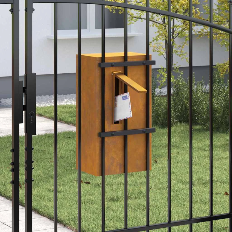 vidaXL pastkastei ar durvīm Rūsa 30 x 20 x 55 cm Novecināts tērauds