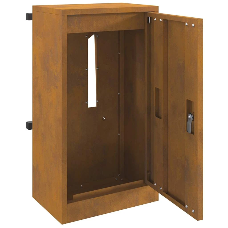 vidaXL pastkastei ar durvīm Rūsa 30 x 20 x 55 cm Novecināts tērauds