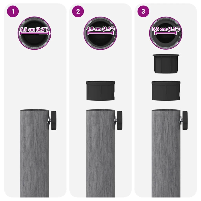 vidaXL Saulessarga pamatne Tumši pelēks koka izskats 45 x 45 x 31,5 cm