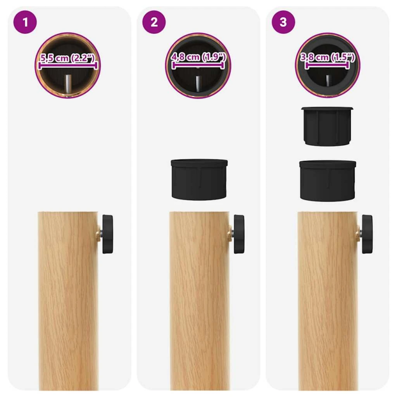 vidaXL Saulessarga pamatne Gaiši koks 45 x 45 x 31,5 cm