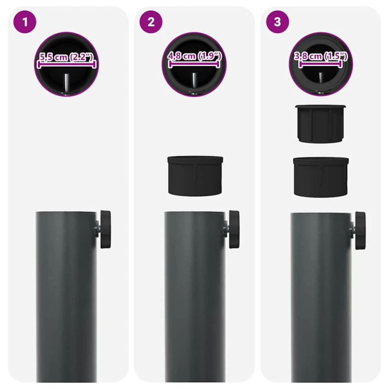 vidaXL Saulessarga pamatne Tumši pelēks 48 x 48 x 32 cm