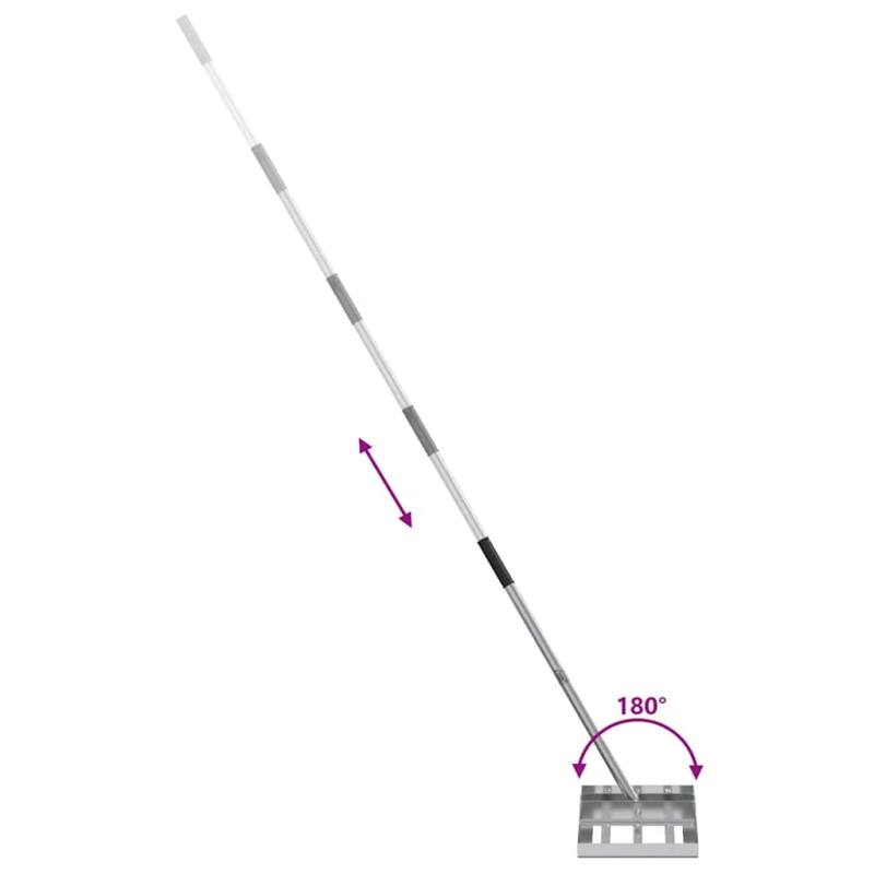 vidaXL Dārzs grābeklis Sudraba 45 x 25 x 200 cm Nerūsējošs tērauds