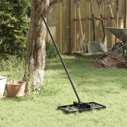 vidaXL Dārzs grābeklis Melna Tērauds ar pulverkrāsas pārklājumu