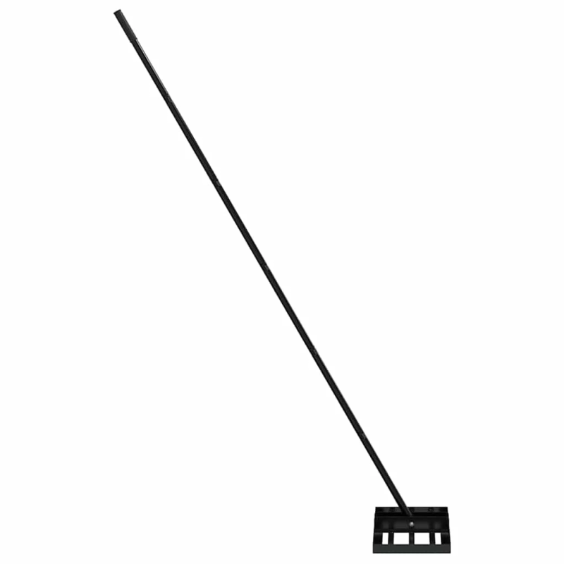 vidaXL Dārzs grābeklis Melna Tērauds ar pulverkrāsas pārklājumu