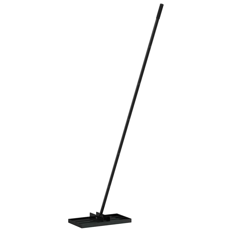 vidaXL Dārzs grābeklis Melna Tērauds ar pulverkrāsas pārklājumu