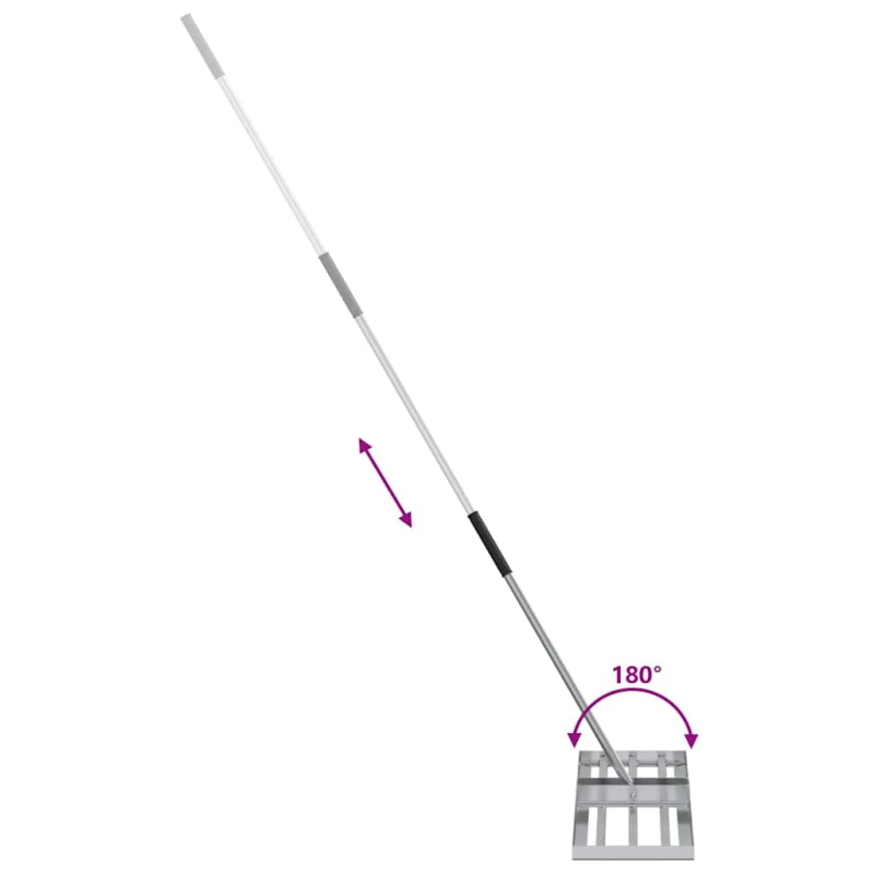 vidaXL Dārzs grābeklis Sudraba 75 x 25 x 200 cm Nerūsējošs tērauds