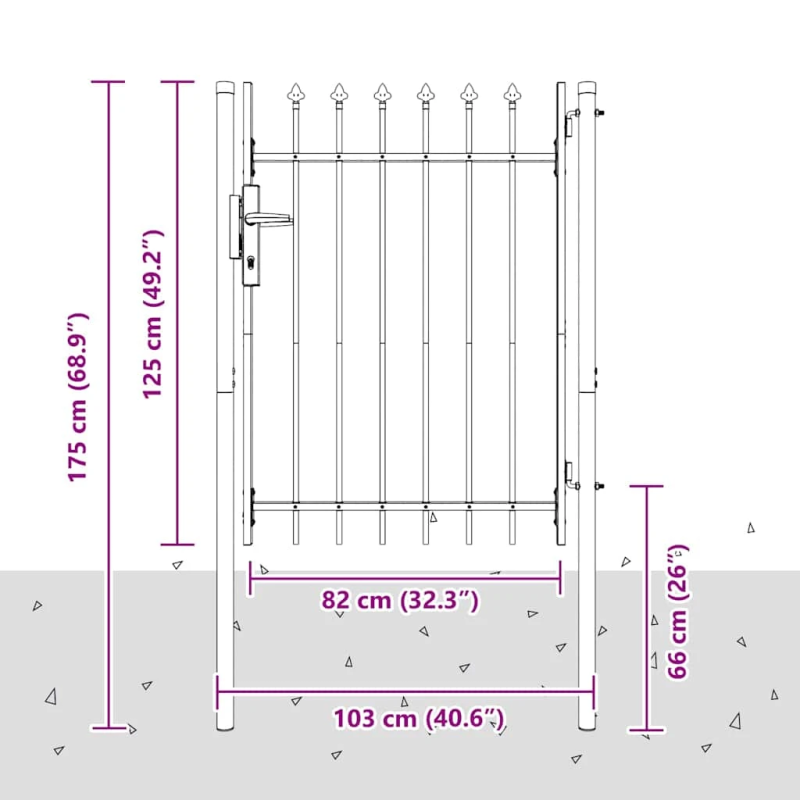 vidaXL Žoga vārti ar slēdzeni Pelēka 103 x 175 cm