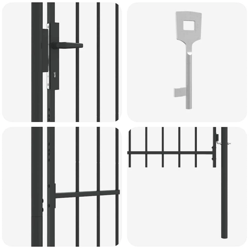 vidaXL Žoga vārti ar slēdzeni Pelēka 103 x 200 cm