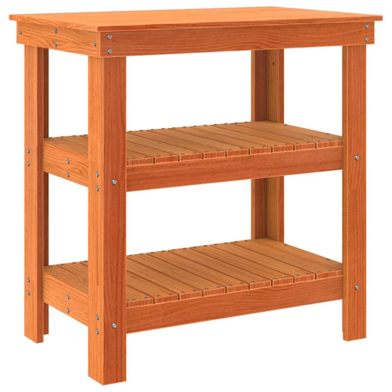 vidaXL Darbagalds Vaks brūns 78,5 x 50 x 80 cm Ciets priedes koks