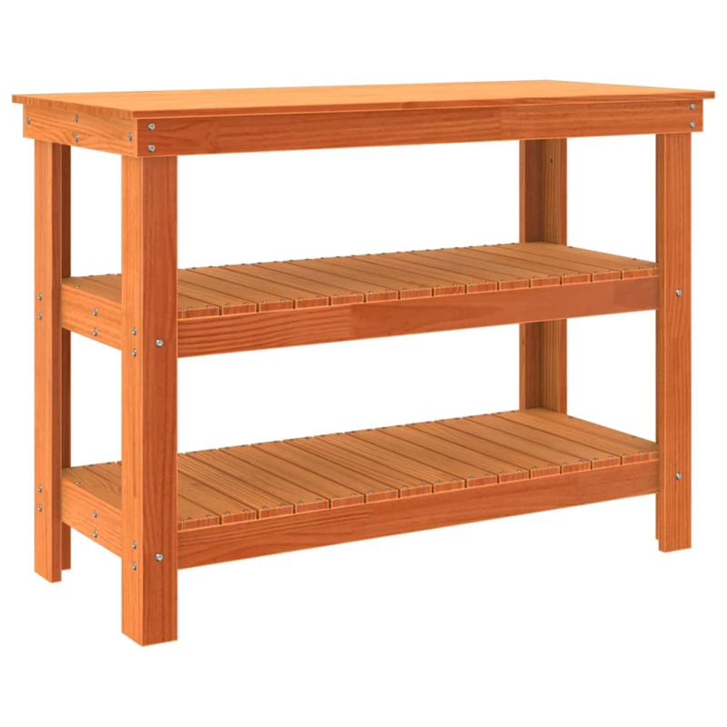 vidaXL Darbagalds Vaska brūna 110,5 x 50 x 80 cm Priedes masīvkoks