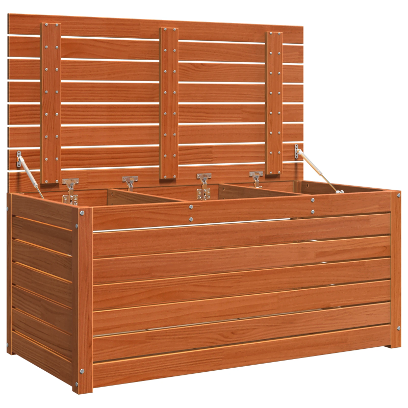 vidaXL Uzglabāšanas kaste Vaks brūns 101 x 50,5 x 46,5 cm