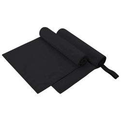 vidaXL Sporta dvieļi 2 pcs Melna 100 x 50 cm Poliesters un poliamīds