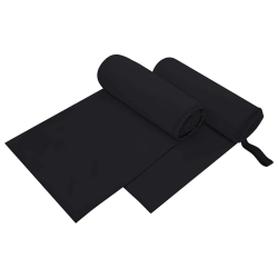 vidaXL Sporta dvieļi 2 pcs Melna 200 x 100 cm Poliesters un poliamīds