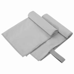 vidaXL Sporta dvieļi 2 pcs Pelēka 50 x 30 cm Poliesters un poliamīds