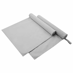vidaXL Sporta dvieļi 2 pcs Pelēka 180 x 90 cm Poliesters un poliamīds
