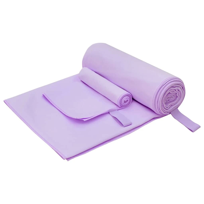 vidaXL Sporta dvieļu komplekts 2 pcs Violeta audums