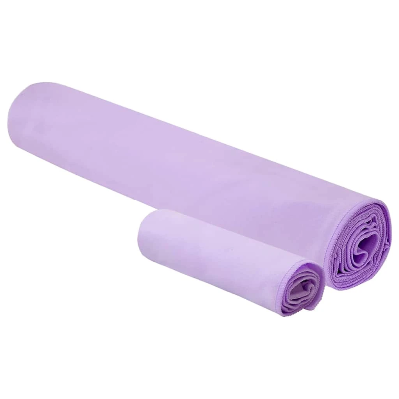 vidaXL Sporta dvieļu komplekts 2 pcs Violeta audums