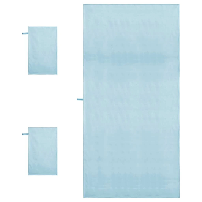 vidaXL Sporta dvieļu komplekts 3 pcs Zila Poliesters un poliamīds