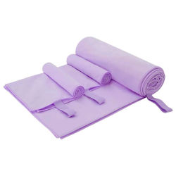 vidaXL Sporta dvieļu komplekts 3 pcs Violeta Poliesters un poliamīds
