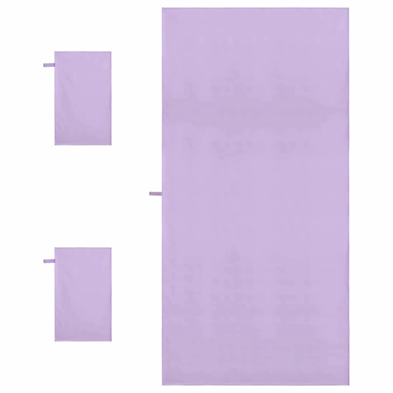 vidaXL Sporta dvieļu komplekts 3 pcs Violeta Poliesters un poliamīds