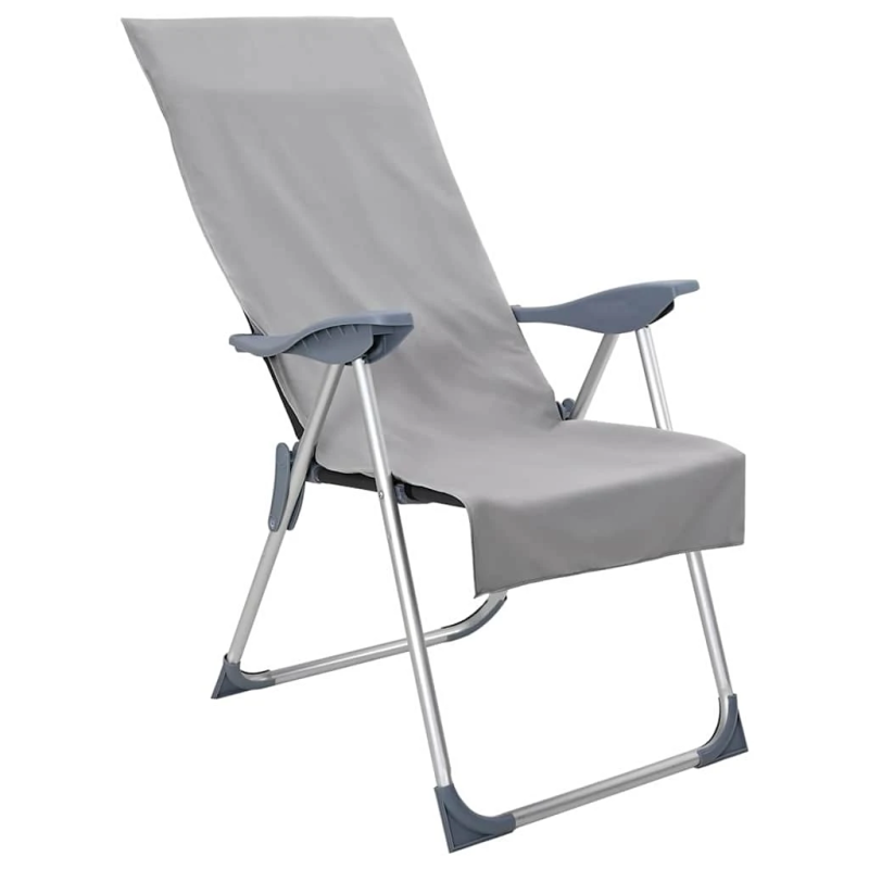 vidaXL Āra krēsla dvieļi 2 pcs Tumši pelēka 130 x 60 cm