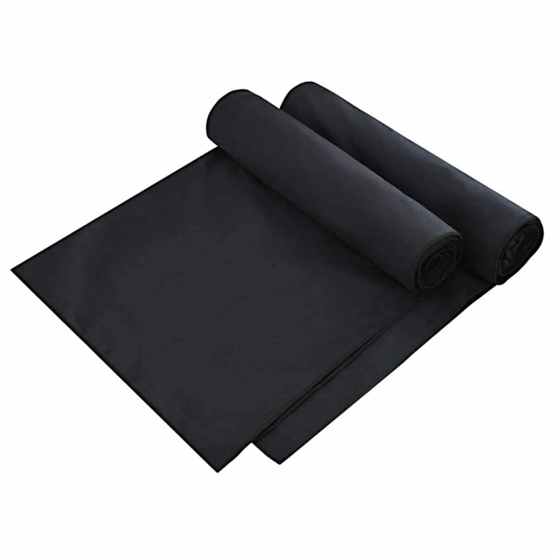 vidaXL Sauļošanās dvieli 2 pcs Melna 210 x 75 cm