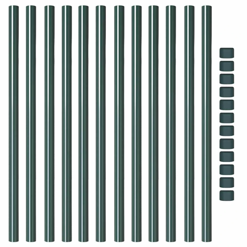 vidaXL Žoga āķis 12 pcs Zaļa 100 cm Pulverkrāsots tērauds