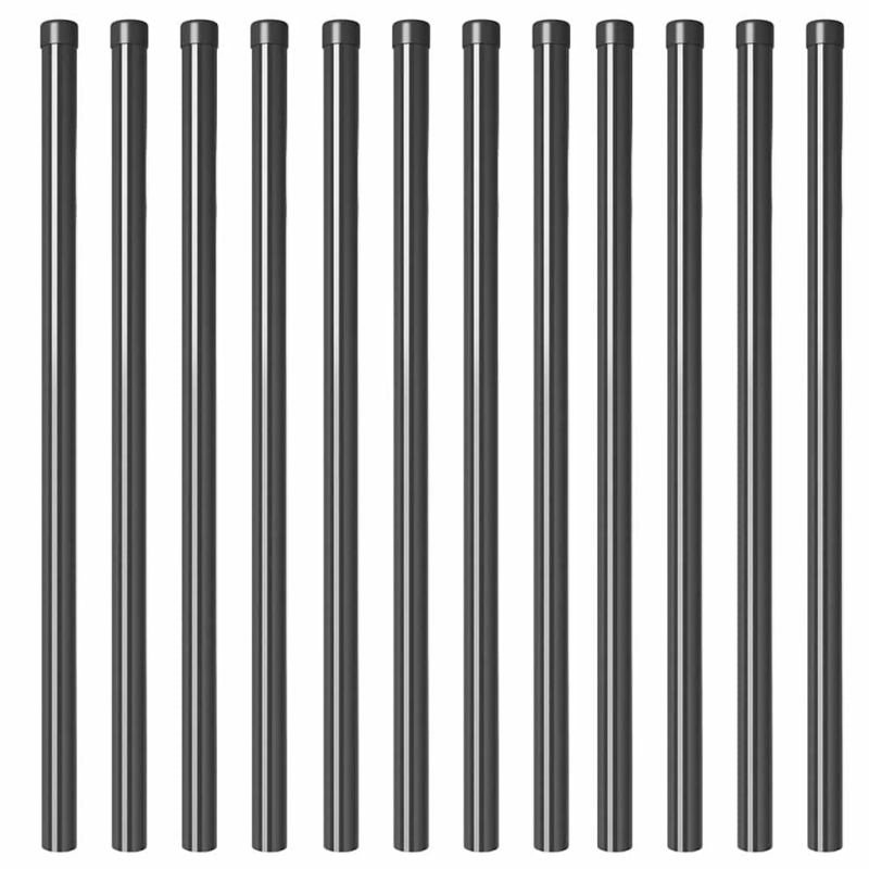 vidaXL Žoga āķis 12 pcs Pelēka 120 cm Pulverkrāsots tērauds