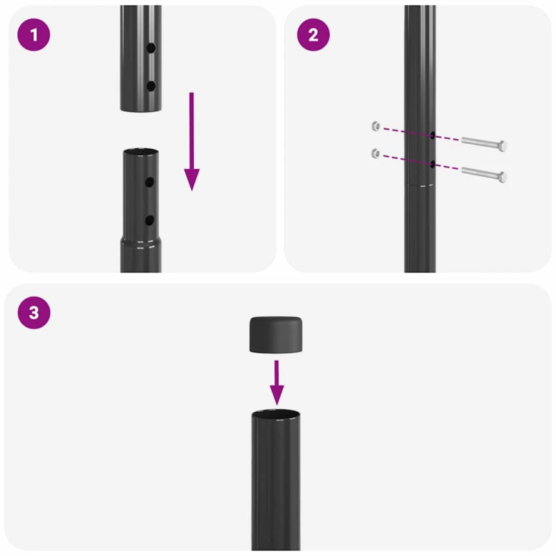 vidaXL Žoga āķis 2 pcs Pelēka Pulverkrāsots tērauds