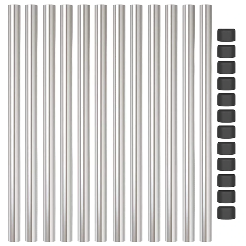 vidaXL Žoga āķis 12 pcs Sudraba 50 cm Pulverkrāsots tērauds