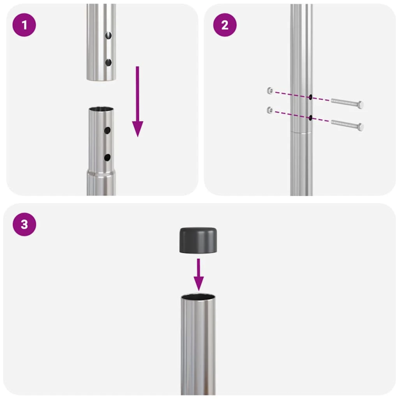 vidaXL Žoga āķis 2 pcs Sudraba Pulverkrāsots tērauds