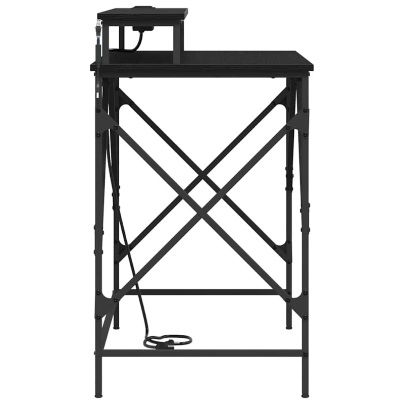 vidaXL Galds Melns ozolkoks 100 x 50 x 86,5 cm Inženierijas koks