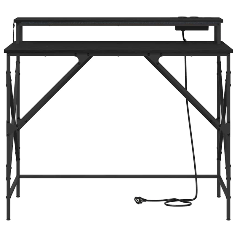 vidaXL Galds Melns ozolkoks 100 x 50 x 86,5 cm Inženierijas koks