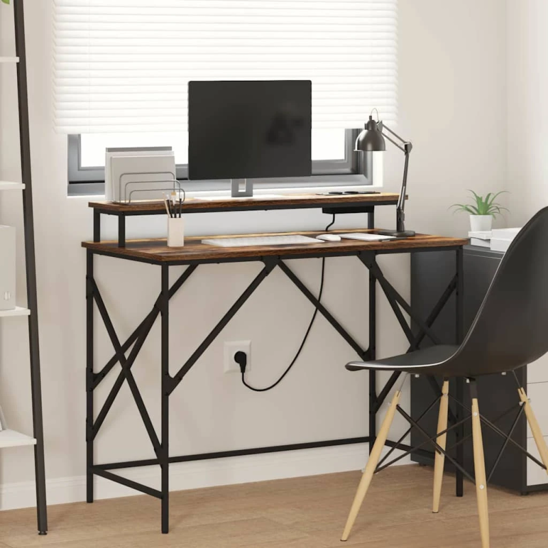 vidaXL Galds Dūmaka ozols 100 x 50 x 86,5 cm Inženierijas koks