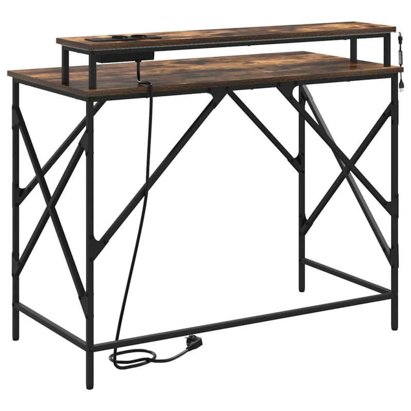 vidaXL Galds Dūmaka ozols 100 x 50 x 86,5 cm Inženierijas koks