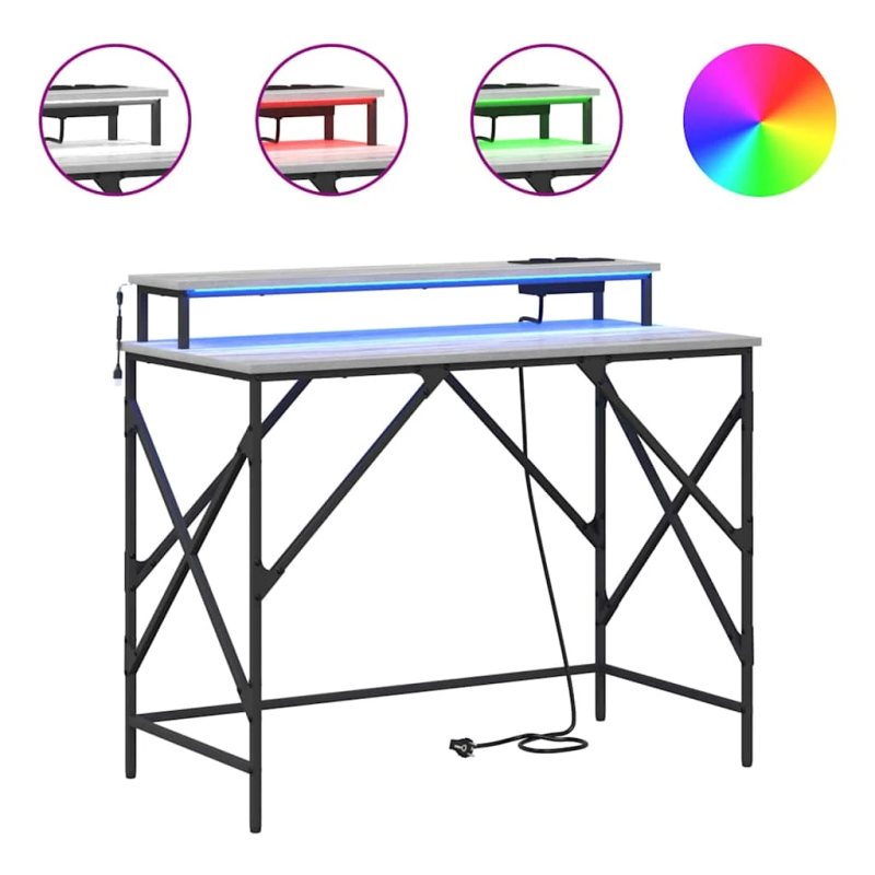 vidaXL Galds Pelēks Sonoma 100 x 50 x 86,5 cm Inženierijas koks