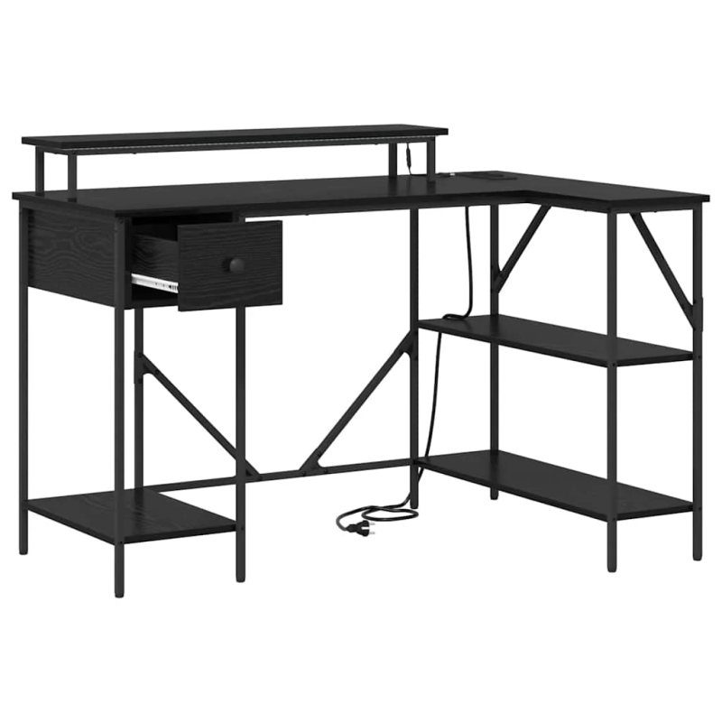 vidaXL Galds Melns ozolkoks 120 x 79 x 86,5 cm Inženierijas koks