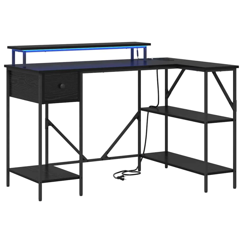 vidaXL Galds Melns ozolkoks 120 x 79 x 86,5 cm Inženierijas koks