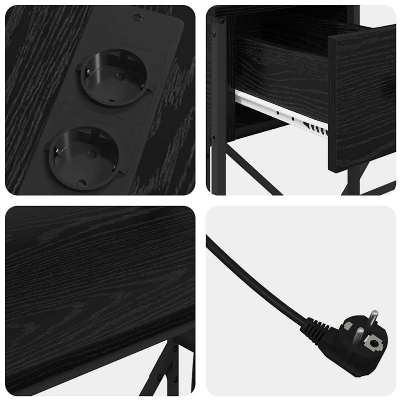 vidaXL Galds Melns ozolkoks 120 x 79 x 86,5 cm Inženierijas koks