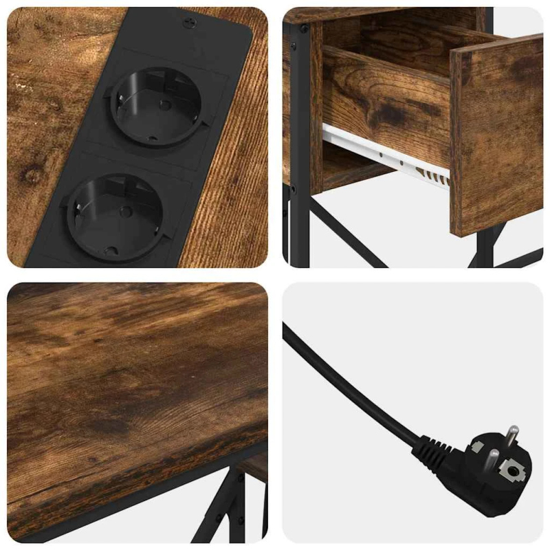 vidaXL Galds Dūmaka ozols 120 x 79 x 86,5 cm Inženierijas koks