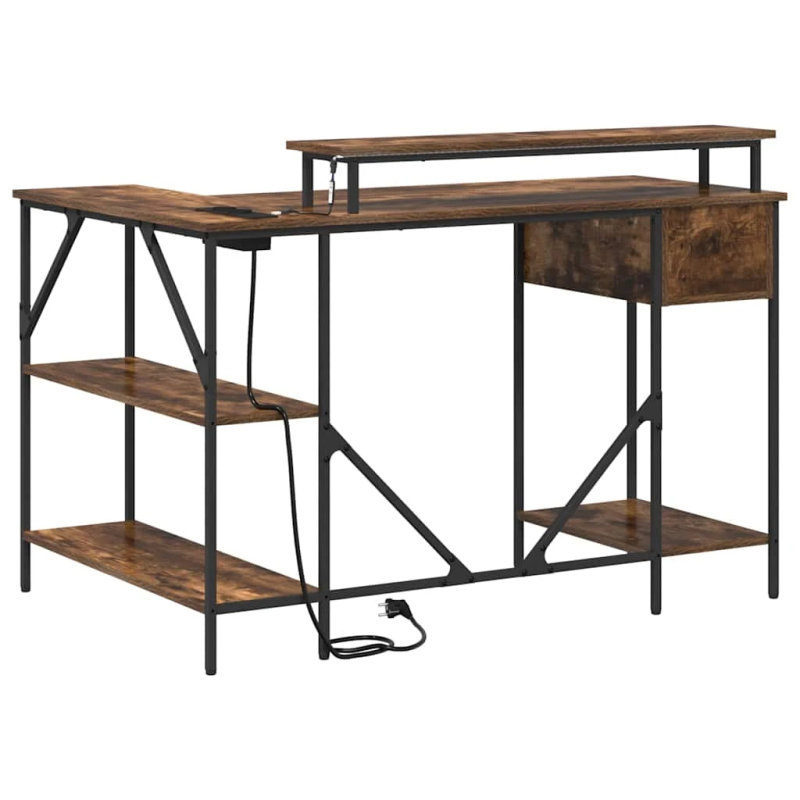 vidaXL Galds Dūmaka ozols 120 x 79 x 86,5 cm Inženierijas koks