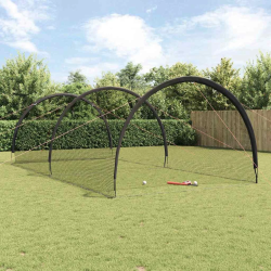 vidaXL Beisbols un softbols Melna 702 x 369,5 x 243,5 cm Poliesters