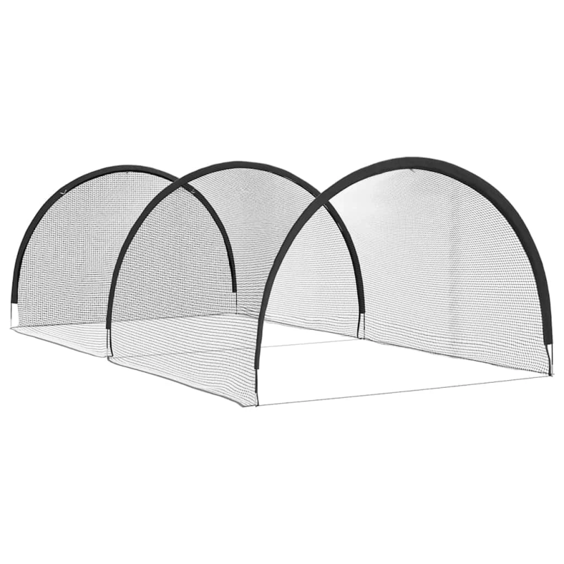 vidaXL Beisbols un softbols Melna 702 x 369,5 x 243,5 cm Poliesters