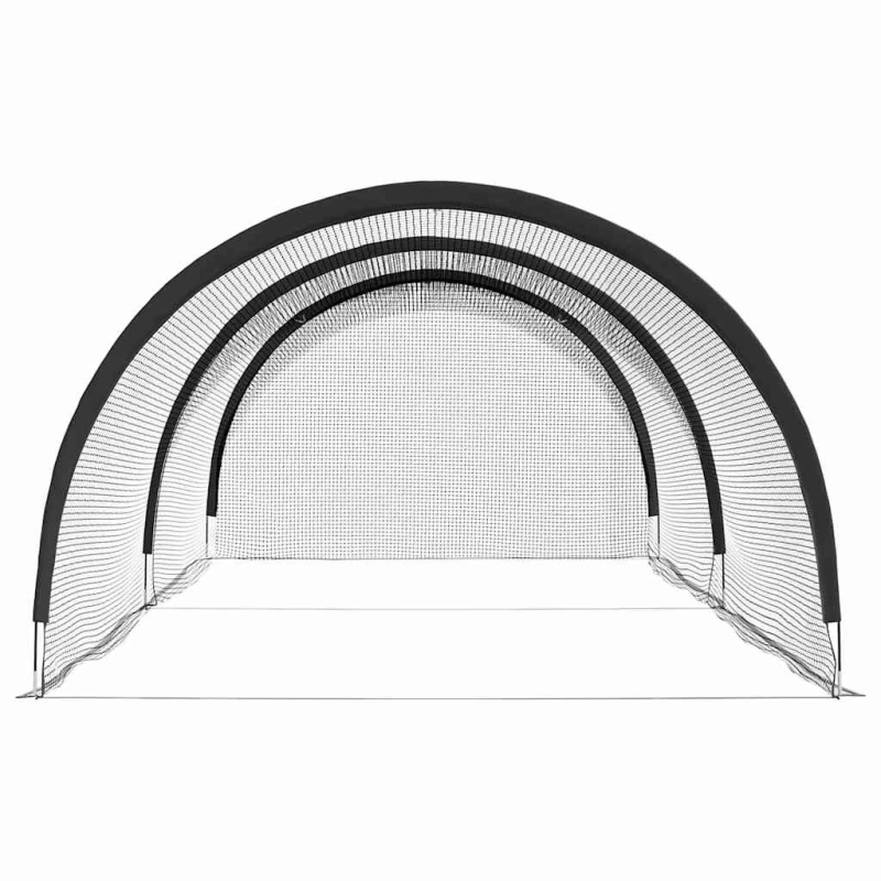 vidaXL Beisbols un softbols Melna 702 x 369,5 x 243,5 cm Poliesters
